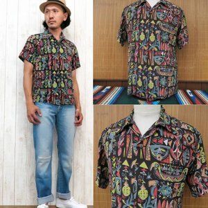 Keoni of Hawaii/Sun Surf 1950s Repro Rayon Shirt by Mookie Sato Rockabilly Tiki